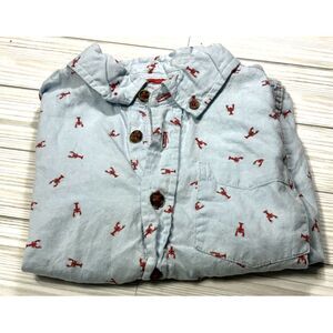SOVEREIGN CODE Los Angeles ALL OVER PRINT BUTTON UP BOYS LOBSTER SHIRT‎ SZ 5